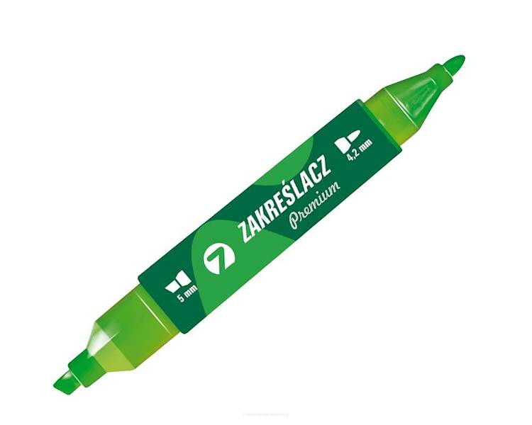 ZAKREŚLACZ DWUSTRONNY ZIELONY TETIS