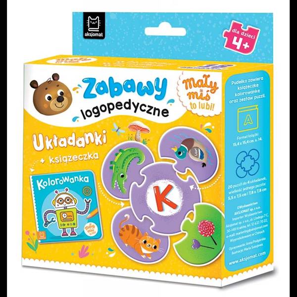 ZABAWY LOGOPEDYCZNE MAŁY MIŚ TO LUBI!UKŁADANKI+KS.