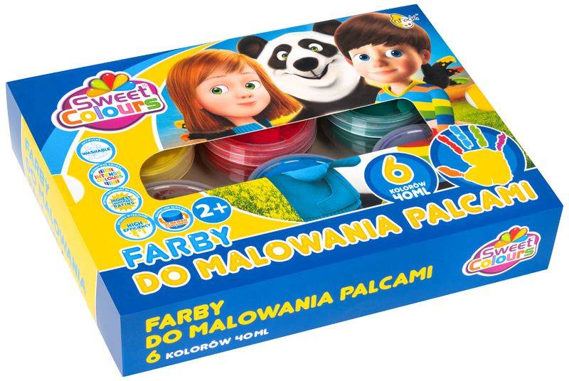FARBY DO MALOWANIA PALCAMI 6 KOL. 40ML, OTOCKI