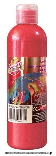 FARBA PLAKATOWA 250 ML METALICZNA CZERWONA, OTOCKI