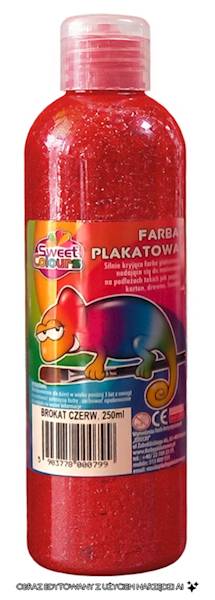 FARBA PLAKATOWA 250 ML BROKAT CZERWONA, OTOCKI