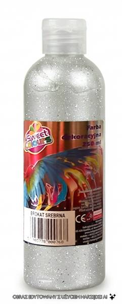 FARBA PLAKATOWA 250 ML BROKAT SREBRO, OTOCKI