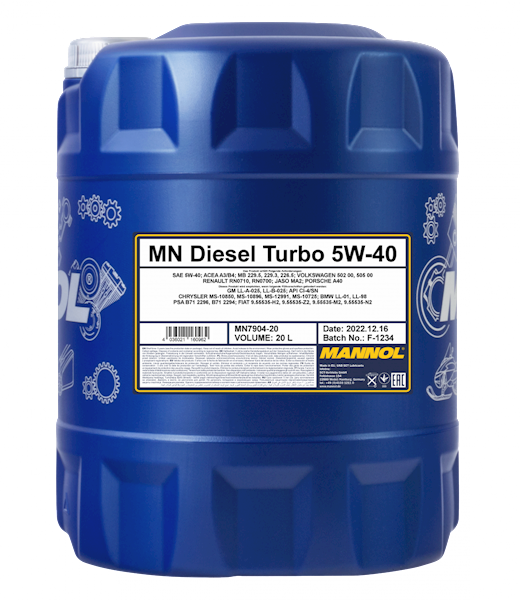 Mannol Diesel Turbo 5W40 20L 7904