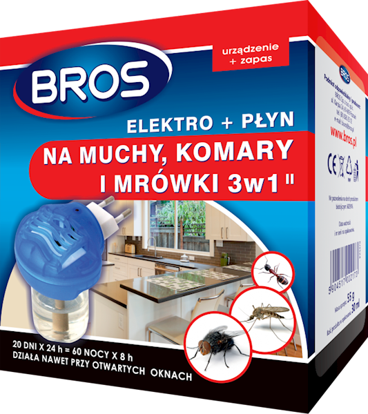 BROS ELEKTRO+PŁYN MUCHY/KOMARY/MRÓWKI