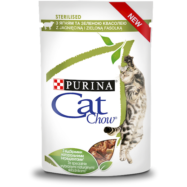 CAT CHOW STERILISED JAGNIĘCINA Z FASOLKĄ 85G