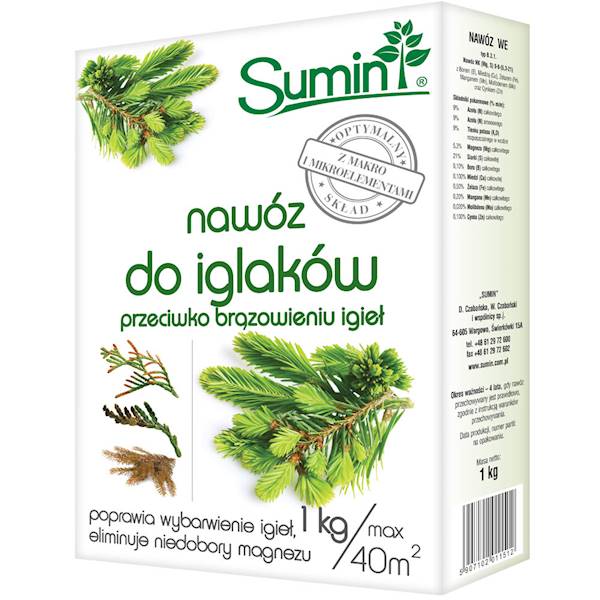 SUMIN NAWÓZ DO IGLAKÓW P/BRĄZOWIENIU IGIEŁ 5 kg