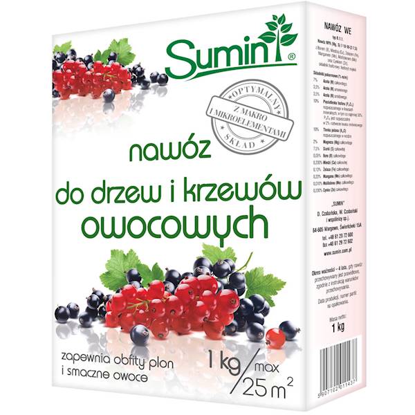 SUMIN NAWÓZ DO DRZEW I KRZEWÓW OWOCOWCH 1 kg
