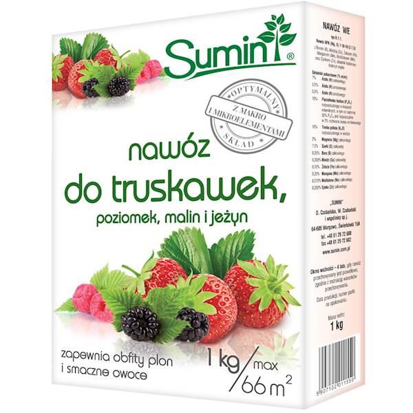 SUMIN NAWÓZ DO TRUSKAWEK, POZIOMEK, MALIN 2,5 kg