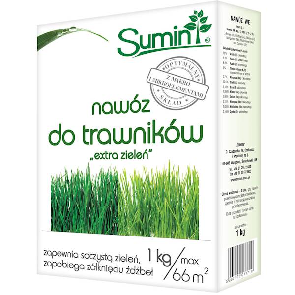 SUMIN NAWÓZ DO TRAWNIKÓW "EXTRA ZIELEŃ" 5 kg WIAD