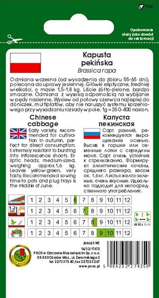 O Kapusta pekińska Capitol F1 0,5g