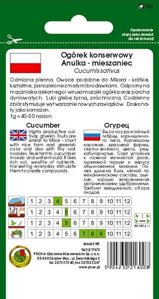O Ogórek Anulka F1 5g