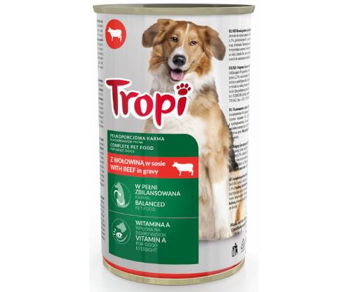 TROPI PIES KAWAŁKI Z WOŁOWINĄ W SOSIE 1250G