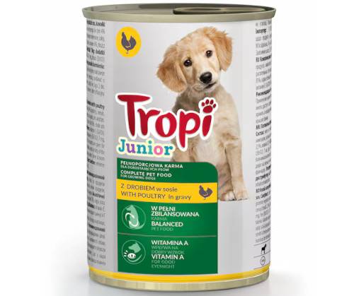 TROPI JUNIOR PIES KAWAŁKI Z DROBIEM W SOSIE  415G