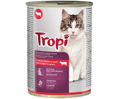 TROPI KOT KAWAŁKI Z WOŁOWINĄ W SOSIE 415G