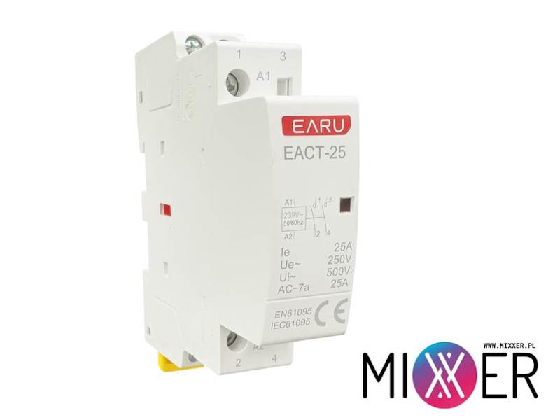 Stycznik EARU EACT-25 na szynę DIN 2P 25A NO 230V AC Art. 00286