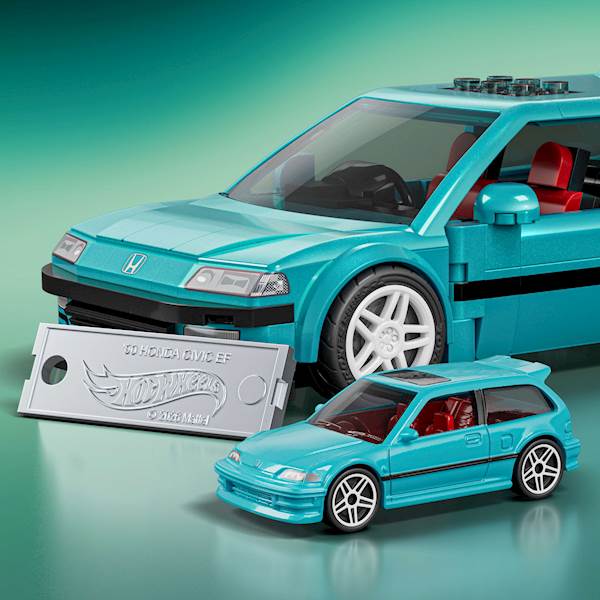 Mattel Brick Shop Hot Wheels Custom '90 Honda Civic EF Building Set Art.  JHF62