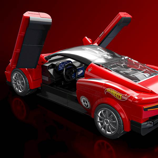 Mattel Brick Shop Hot Wheels Speed Series – Maserati MC20 1:32 + metalowy model 1:64 | JFR90