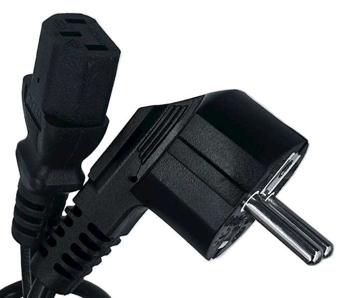 Kabel zasilający komputerowy 1,4m 3x0,75 CEE 7/7 (EU) – IEC C13 PC monitor UPS Art. 00292