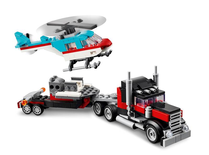 LEGO Creator 3w1 - Ciężarówka z platformą i helikopterem Art. 31146