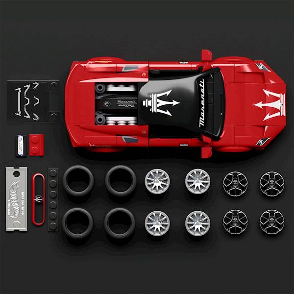 Mattel Brick Shop Hot Wheels Speed Series – Maserati MC20 1:32 + metalowy model 1:64 | JFR90