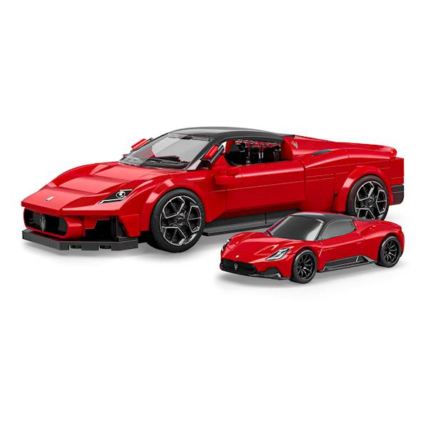 Mattel Brick Shop Hot Wheels Speed Series – Maserati MC20 1:32 + metalowy model 1:64 | JFR90