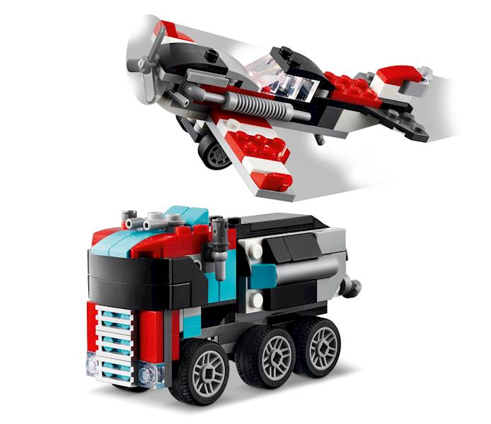 LEGO Creator 3w1 - Ciężarówka z platformą i helikopterem Art. 31146