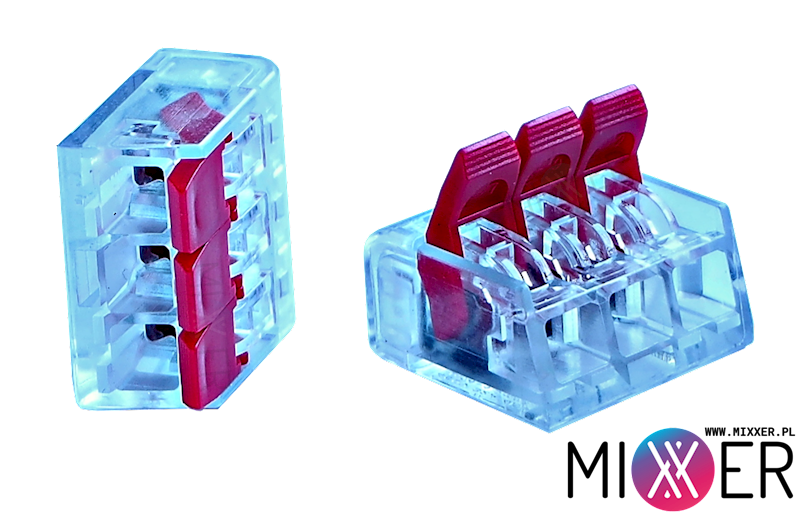 Listwa Zaciskowa, Złączka Automatyczna Do Przewodów 3 Tory H-413 32A 450V Art. 00098 Kpl. 10 sztuk