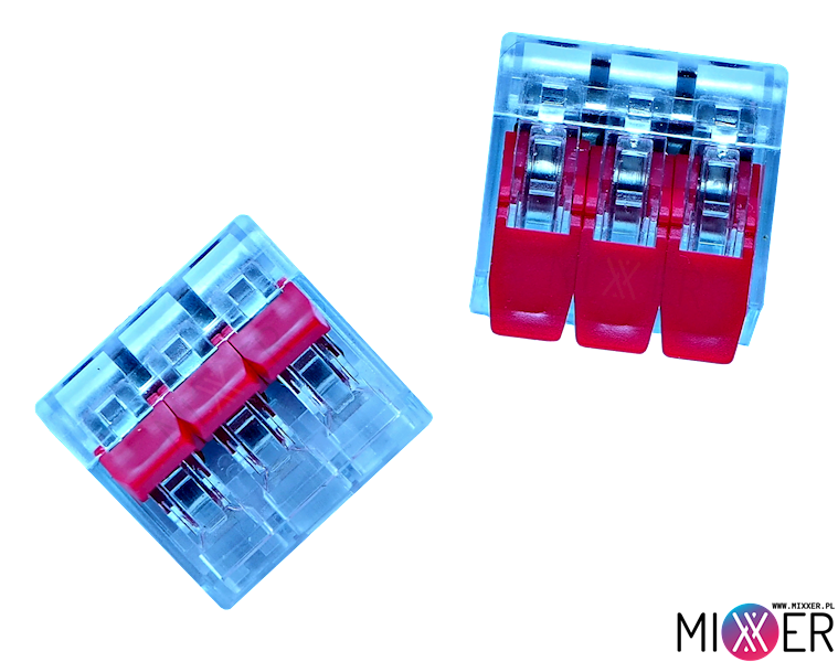 Listwa Zaciskowa, Złączka Automatyczna Do Przewodów 3 Tory H-413 32A 450V Art. 00098 Kpl. 10 sztuk