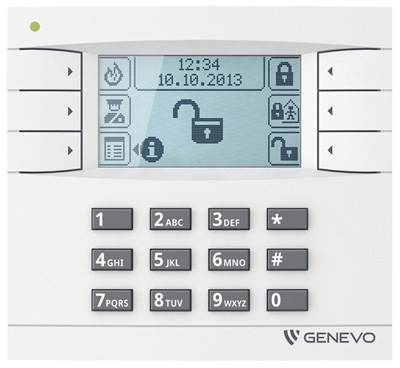 Manipulator Genovo PRiMA  LCD WH-WH. Obudowa biała wyświetlacz cz-b do systemów Prima 16 i 64