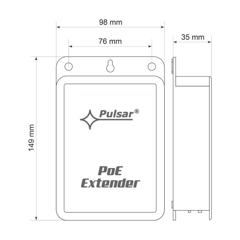 EXT-POEG4-OTD - Extender PoE 1x IN / 4x OUT, zewnętrzny Pulsar
