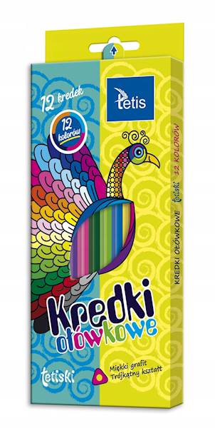 Kredki Ołówkowe 12 kolorów TETIS