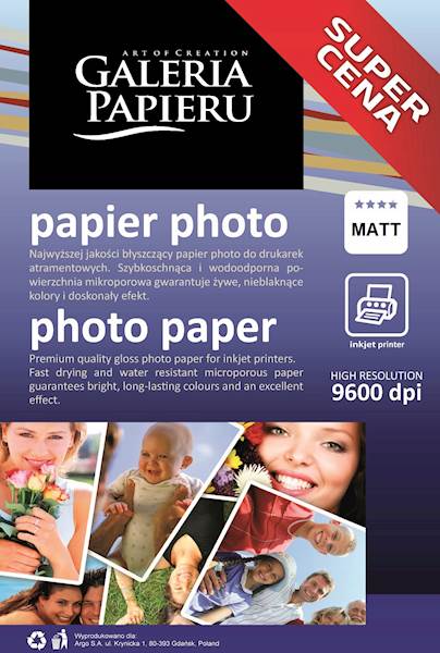 Papier Fotograficzny matowy A4 50ark 120g