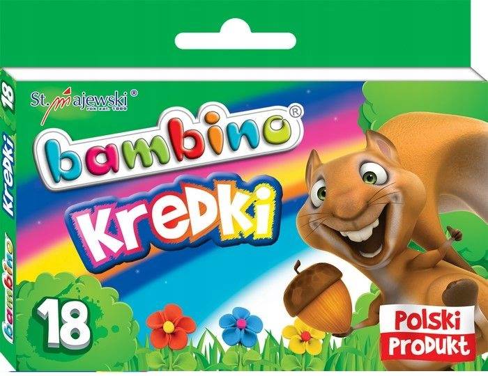 Kredki Świecowe 18 kolorów BAMBINO