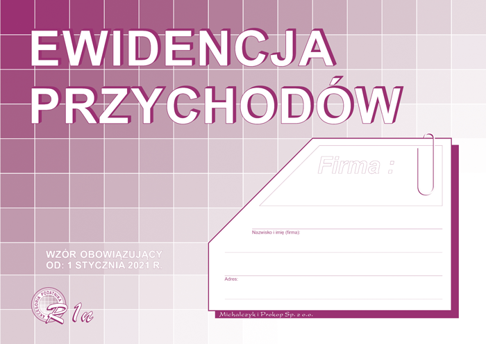 Druk Ewidencja Przychodów R1 Ryczałt A5