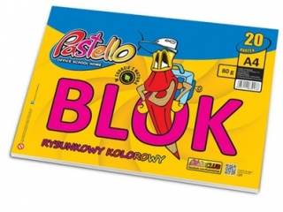 Blok Rysunkowy kolorowy A4 20k PASTELLO