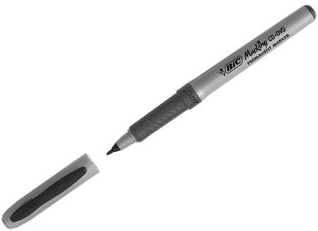 Marker permanentny do CD/DVD czarny BIC Grip