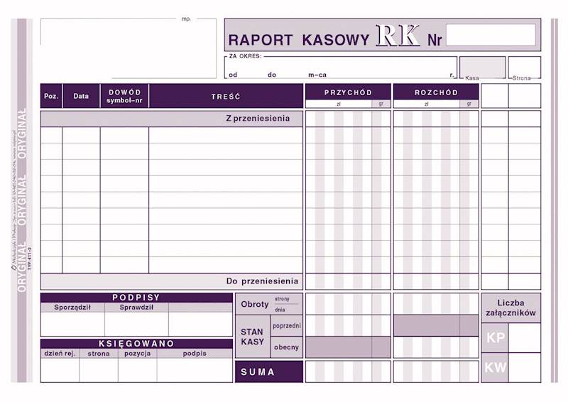 Druk Raport Kasowy A5 411-3