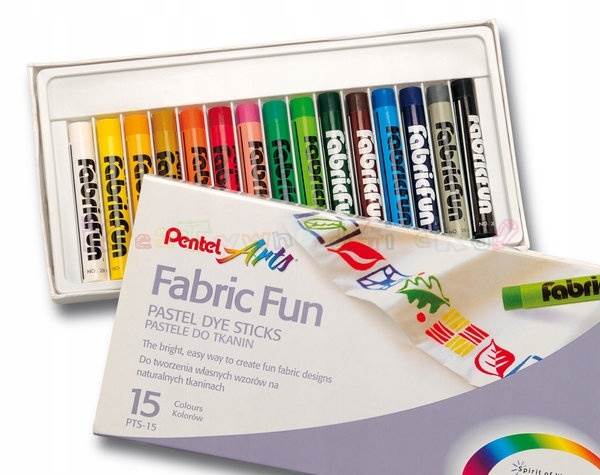 Kredki Pastele do Tkanin 15 kolorów PENTEL