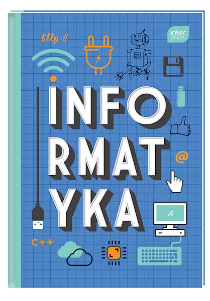 Brulion Zeszyt w kratkę Twarda Okładka Informatyka A5 80k INTERDRUK