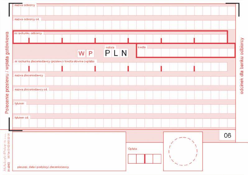 Druk Polecenie przelewu 4-odcinkowe WP-4 A6 445-5M