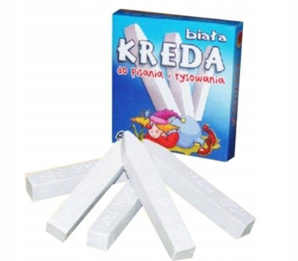 Kreda szkolna biała B2 6szt