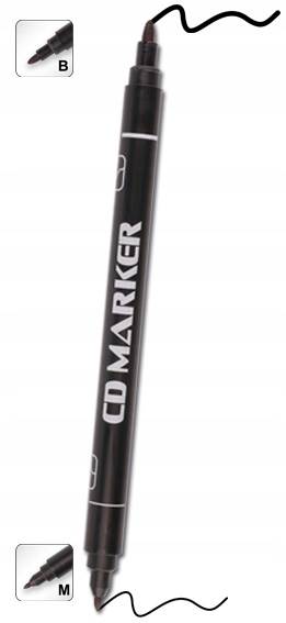 Marker Permanentny do CD/DVD czarny CRESCO Duo