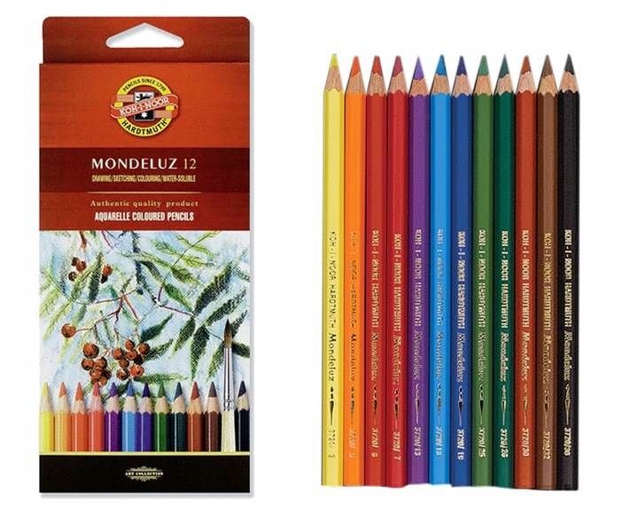 Kredki Akwarelowe 12 kolorów KOH-I-NOOR Mondeluz