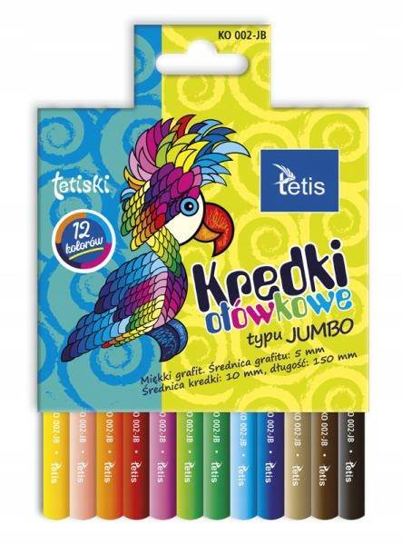 Kredki Ołówkowe Jumbo 12 kolorów TETIS