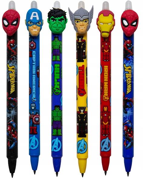 Długopis Ścieralny COLORINO Avengers/Spider niebieski 0,5mm