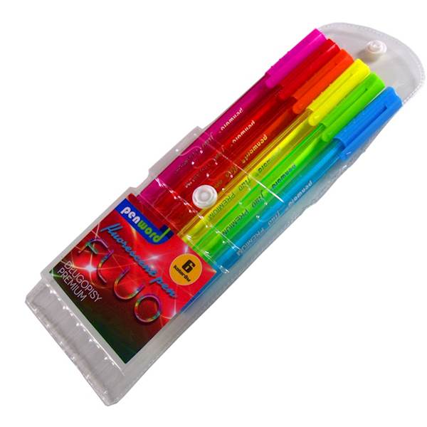 Długopis PENWORD Fluo zestaw 6-kolorów