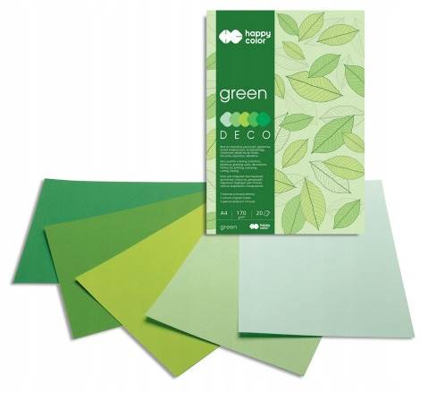 Blok Dekoracyjny Green A4 20k 170g HAPPY COLOR