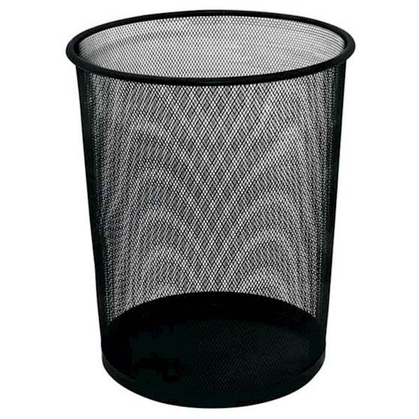Kosz na papier smieci metalowy czarny 19L TRES