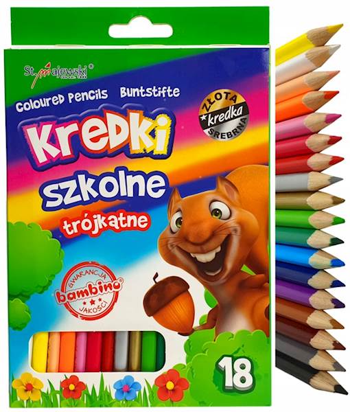 Kredki Ołówkowe 18 kolorów BAMBINO