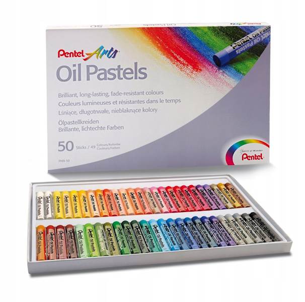 Kredki Pastele Olejne 50 kolorów PENTEL